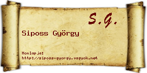 Siposs György névjegykártya