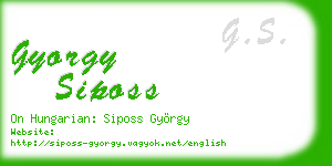 gyorgy siposs business card